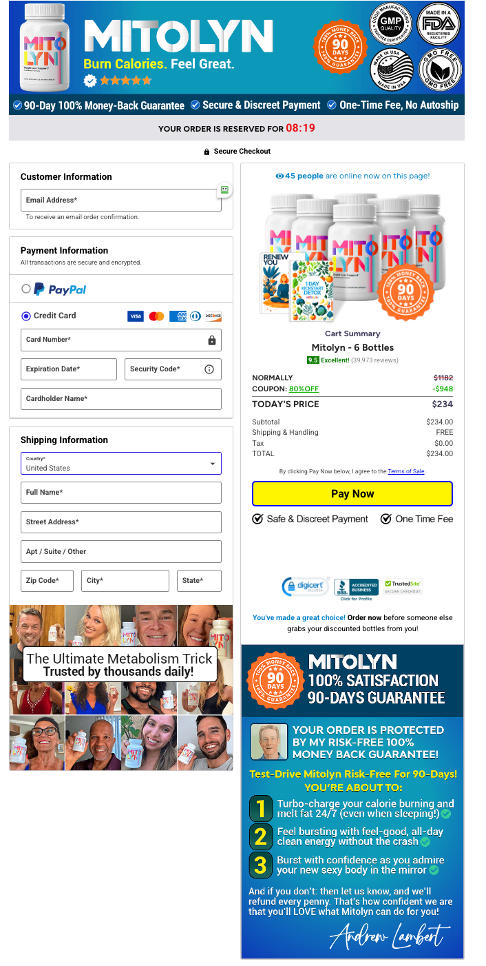 MITOLYN Official Website Secure Order Page